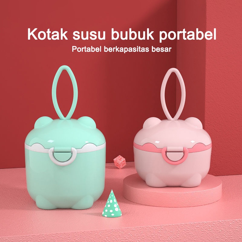 HIPPO LAND Kotak Penyimpanan Susu Bubuk Bayi Portabel Sealed Bentuk Bulat Mini 190