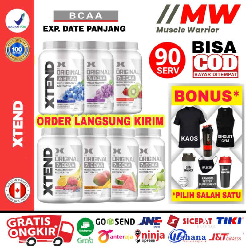 Xtend BCAA 90 servings Scivation BCAA 90 serv X Tend BCAA X-Tend BCAA Suplemen Fitness BPOM Pre Work