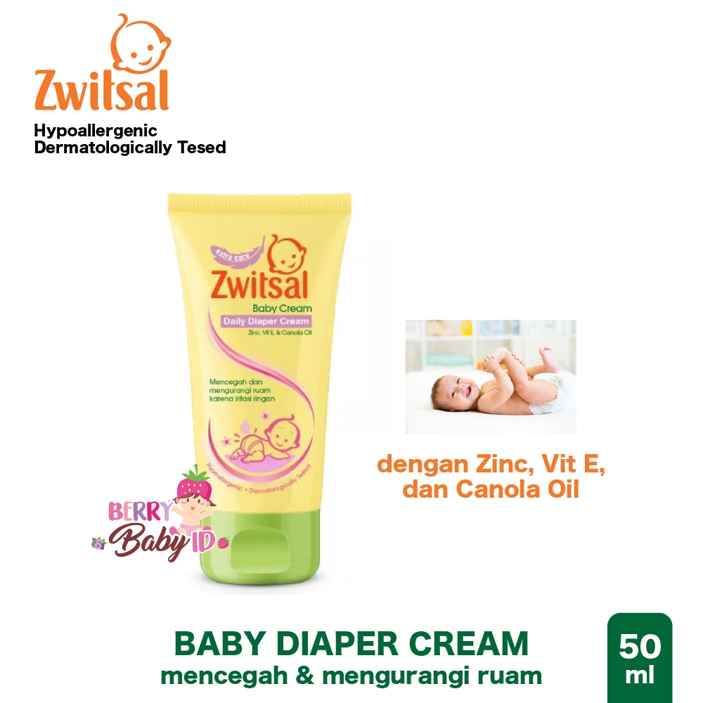 Zwitsal Baby Daily Diaper Cream Extra Care Krim Bayi Ruam Popok ZWT033 Berry Mart