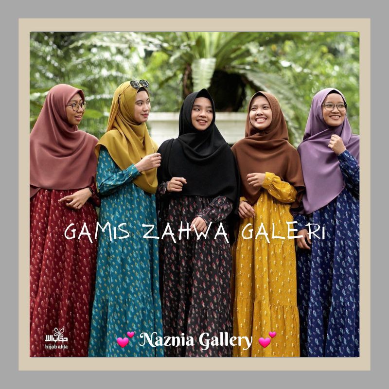 Gamis Zahwa Galeri dan Zahwa Pomi HIJAB ALILA | Daily Gamis Motif Dewasa dan Anak Muslimah