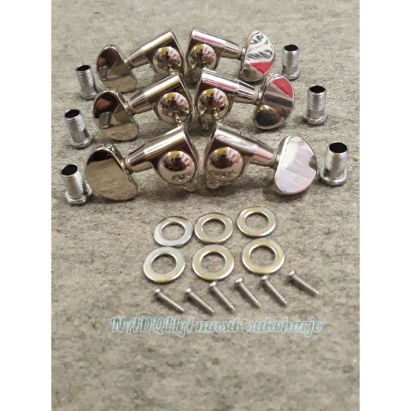 Driyer Grover Tuning Peg Tuning Key Machine Pemutar Senar Gitar Akustik 1 set Murah