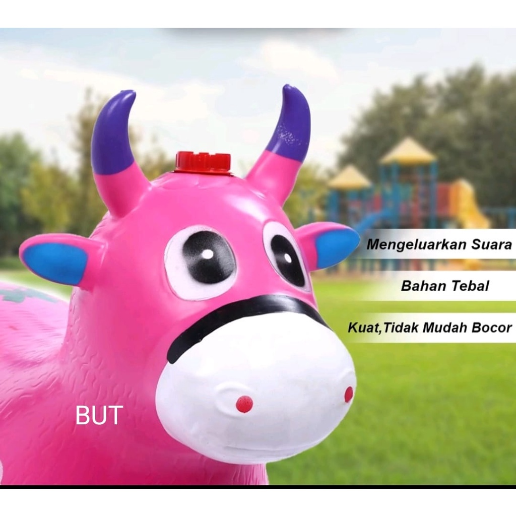 Mainan Anak Jumping Animal Kuda-kudaan karet Import ada Lampu dan Musik