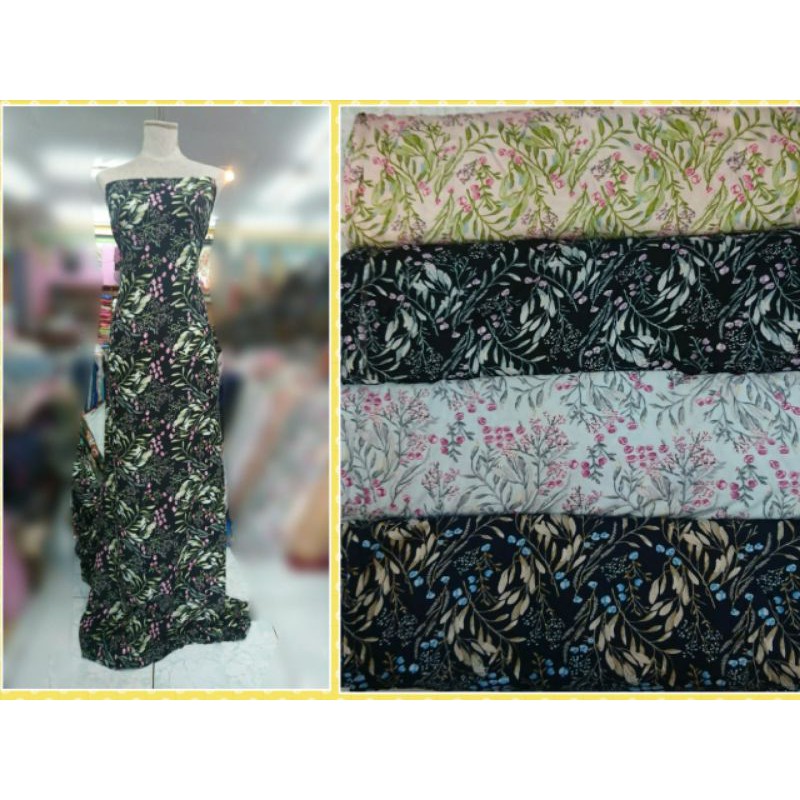 kain katun rayon motif premium