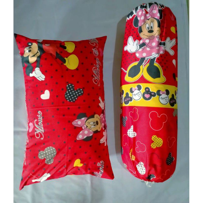 sarung bantal guling 1set murah motif karakter kartun anak tedi bear bahan katun disperse warna tidak luntur