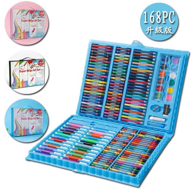 

Crayon Set isi 168Pcs/Pensil Warna Super Mega Art Set/Kado Ulang Tahun READY STOK
