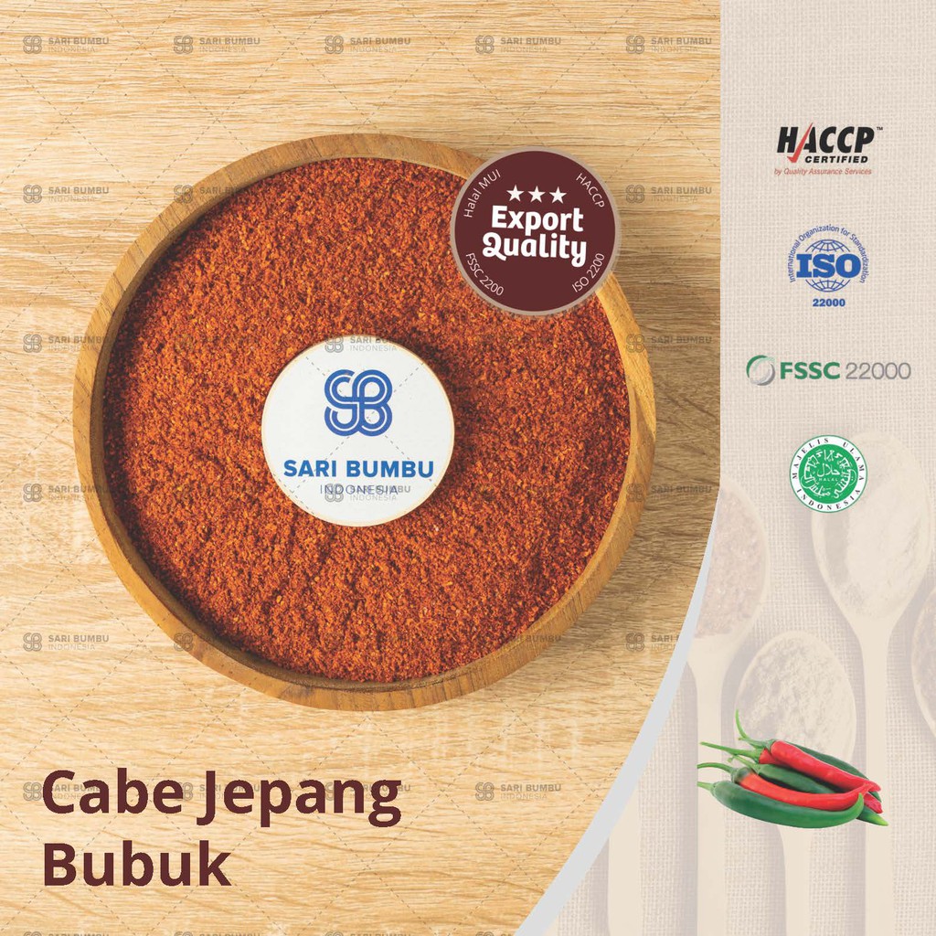 

Kaenomeefood- Cabe Jepang Bubuk 250gr kualitas ekspor sebagai Penyedap Rasa Non MSG Halal MUI