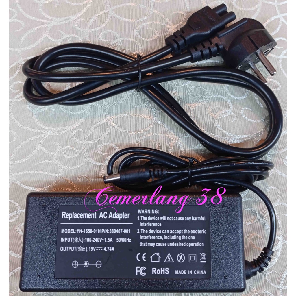 Adaptor Charger laptop 19 V 4.74 A + kabel power Switching 19v 4,74a