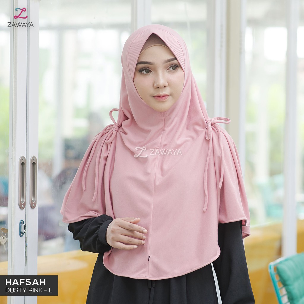Jilbab Kaos Zawaya - Hafsah Standard Size - Nyaman, Adem, Busa Pet Premium, Syar'i & Tidak Terawang 