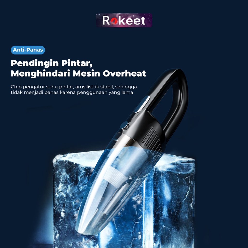BESTPROMO ROKEET WIRELESS VACUUM CLEANER PENYEDOT DEBU KUAT 7000PA PORTABLE MINI PENGHISAP DEBU