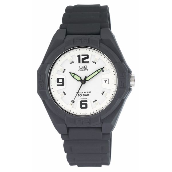 Jam Tangan Pria Sporty Casual Karet Rubber Analog Original Q&amp;Q QnQ QQ A444 A444J Series