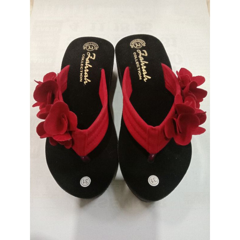 Sandal anak motif bunga pinggiran,sandal wedges anak lucu Bagus