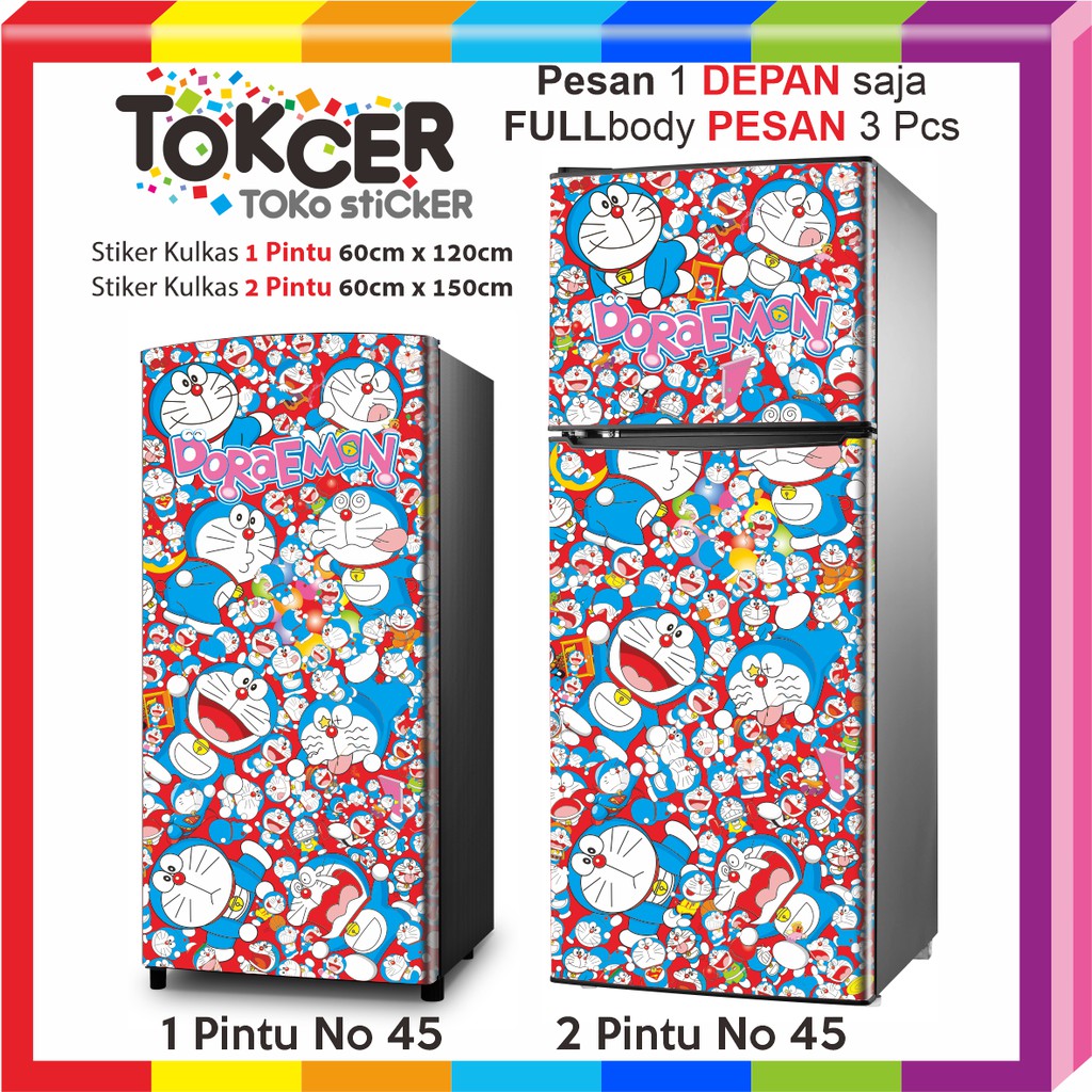 Stiker Kulkas DORAEMON 1 Pintu dan 2 Pintu