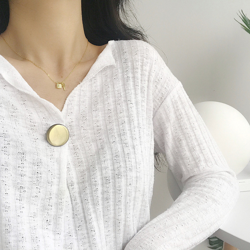 Kalung Rantai Model Gembok &amp; Kunci Multilayer Retro Necklace Aksesoris Wanita