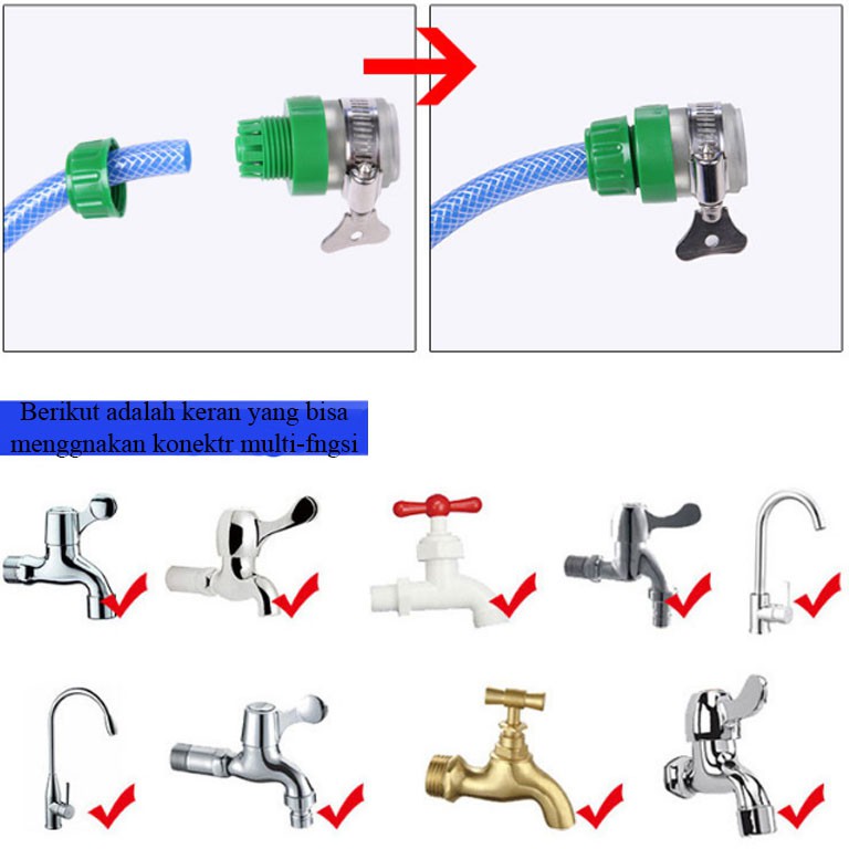 Sambungan Keran Ke selang Pompa DC/Konektor Keran dan Quick Release