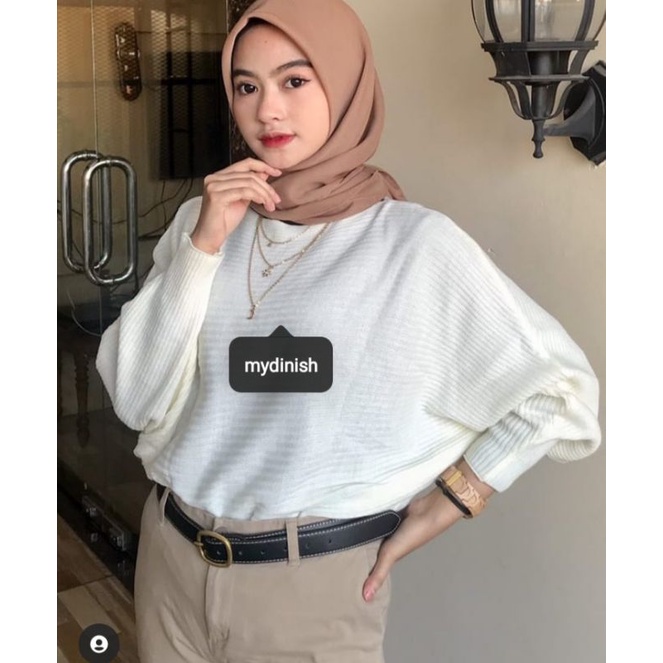 Prily Batwing - Atasan Blouse Wanita Bahan Rajut