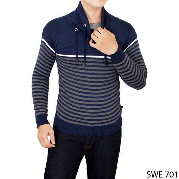 Sweater Harajuku Pria Rajut Navy – SWE 701