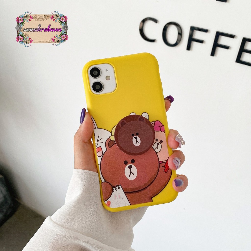 SS261 Softcase Popsocket BEAR Oppo F1s A59 A3s A5s A7 A11k A12 A5 A9 2020 A31 A8 SB1588