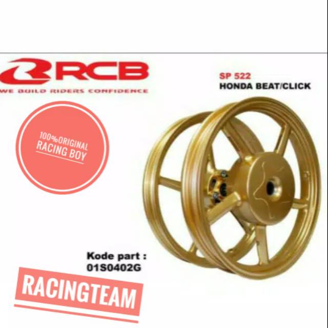 Velg pelak velk beat-vario-scoopy RACING BOY - RCB TYPE SP522 warna gold