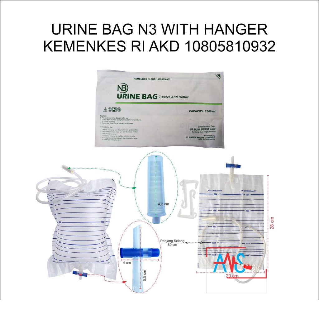 URINE BAG KANTONG URINE N3 WITH HANGER