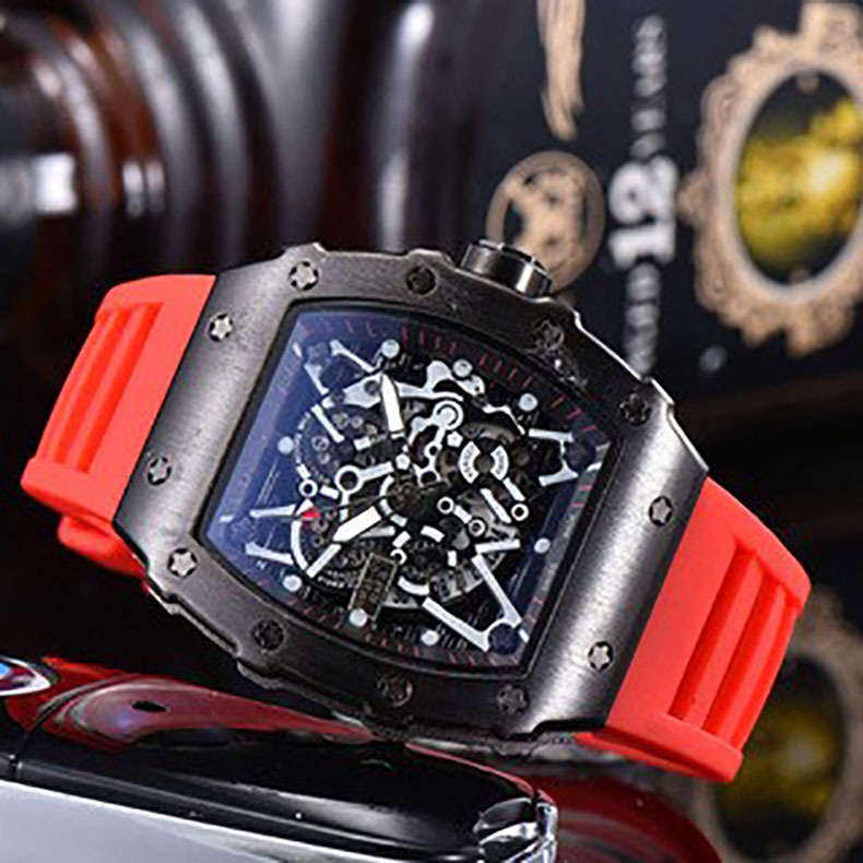 ☽RM Jam Tangan Pria Fashion Olahraga Kuarsa Bentuk Tong Anggur Kreatif 035