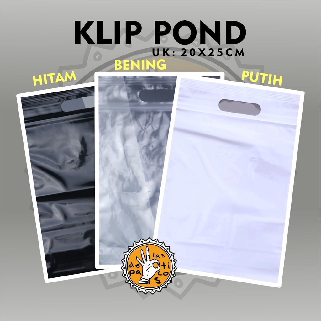 PLASTIK KLIP ZIPLOCK UK 20X25 UNTUK KEMASAN PENGIRIMAN HIJAB KERUDUNG ACCESSORIES BAJU ANAK DAN BAYI
