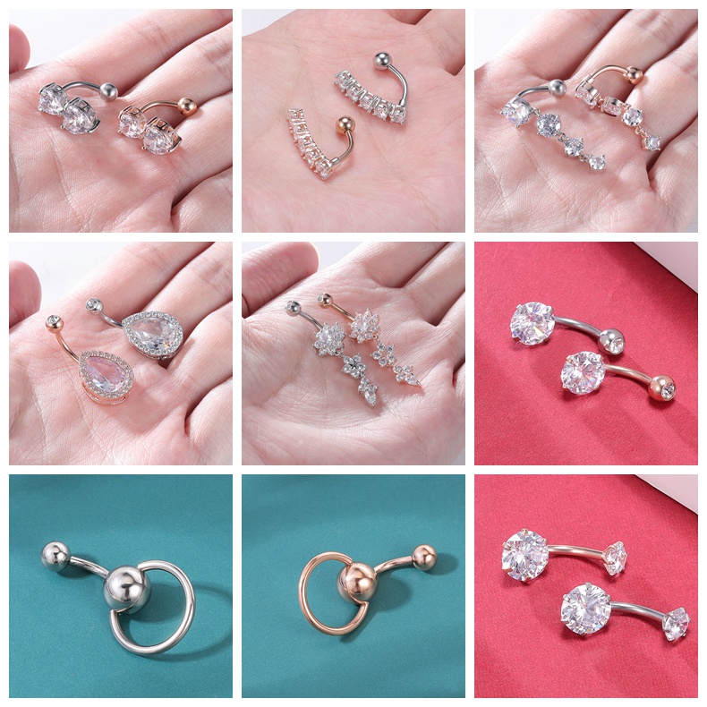 1pc Anting Tindik Perut / Pusar Model Kupu-Kupu / Hati Bahan Stainless Steel 316l Untuk Wanita