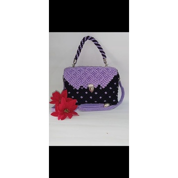 Tas kotak tali kur ungu