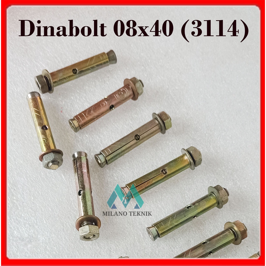 Dinabol 8x4cm (isi 10pcs) Baut Beton Tanam Dinding Beton 8x4 ukuran 8mm