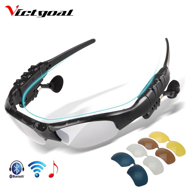 VICTGOAL Kacamata Polarized Earphone Bluetooth dengan 5 Lensa - V9100 - Black