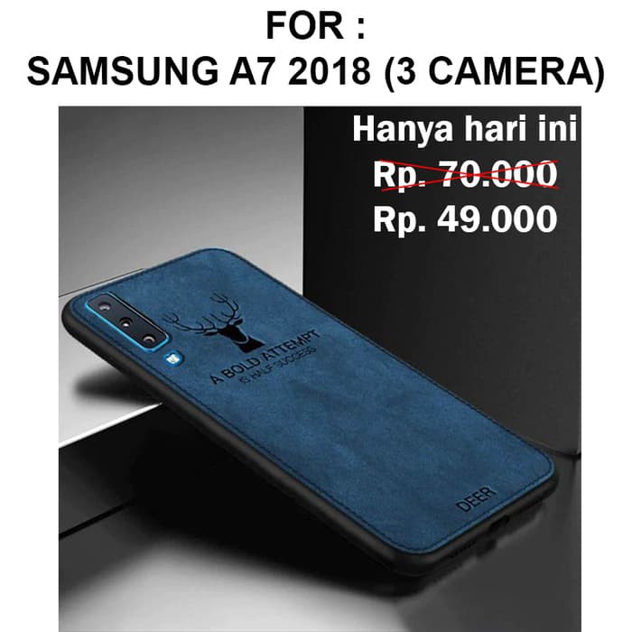 Deer case Samsung A7 2018 Triple Camera Silicone Softcase Leather