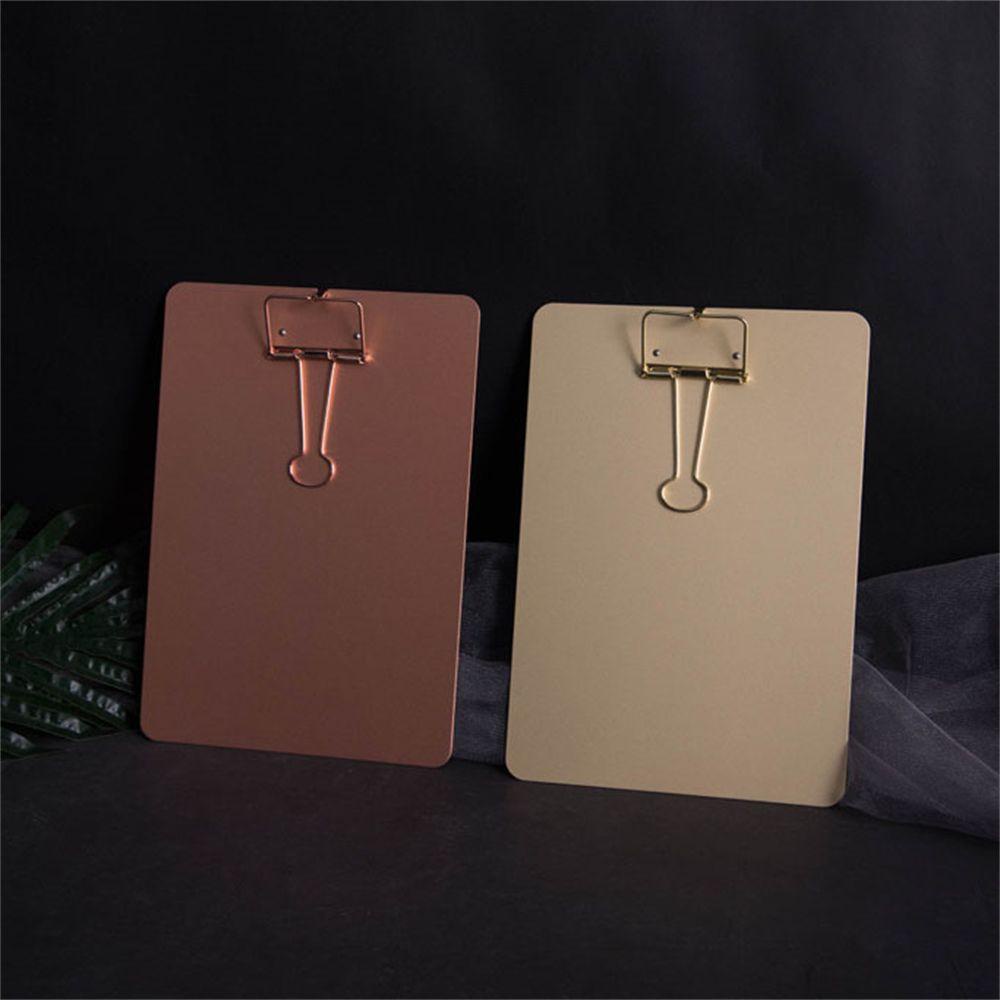 NICKOLAS1 A5 Metal Clipboard Alat Tulis Kantor Tahan Lama File Organizer Collect Buku Klip Perlengkapan Kantor Menu Bill Folder Tulisan Pad