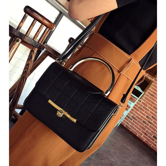 TAS SELEMPANG WANITA IMPORT KULIT HITAM PESTA SELENE TA009B5 PREMIUM KOREA SLING BAG HAND MURAH CEWE