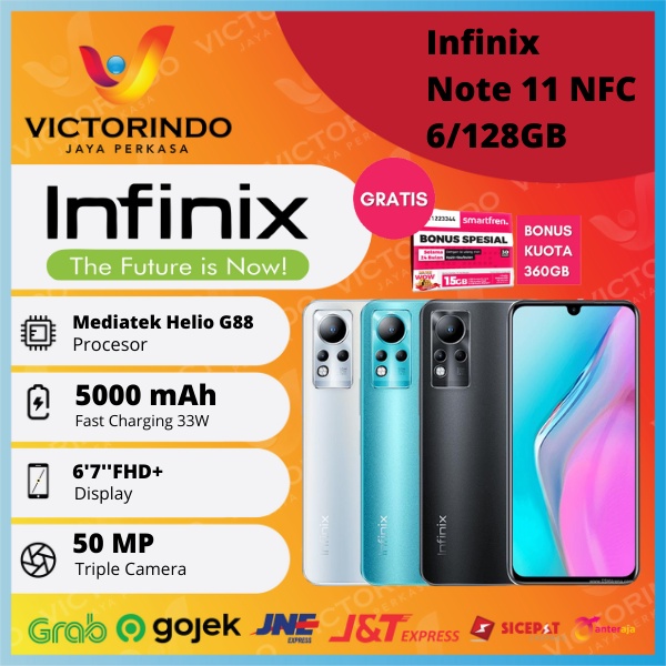 Infinix Note 11 NFC  [ X663B ] Smartphone ( Ram 6GB / Rom 128GB ) - Garansi Resmi