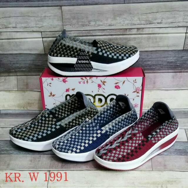 Sepatu Rajut Anyaman KIDDO W1991 Wedges ORIGINAL