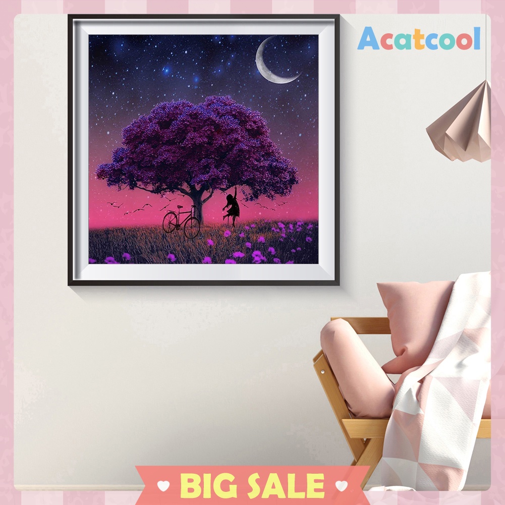 5D DIY Diamond Painting Tree Girl Full Drill Embroidery Cross Stitch Decor