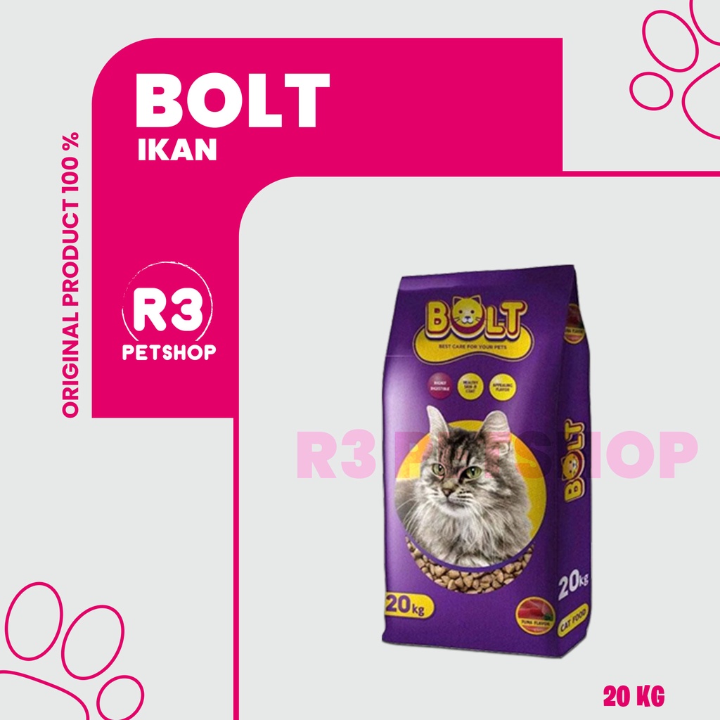 Makanan kucing murah BOLT 20kg all variant ( GRAB GOSEND )