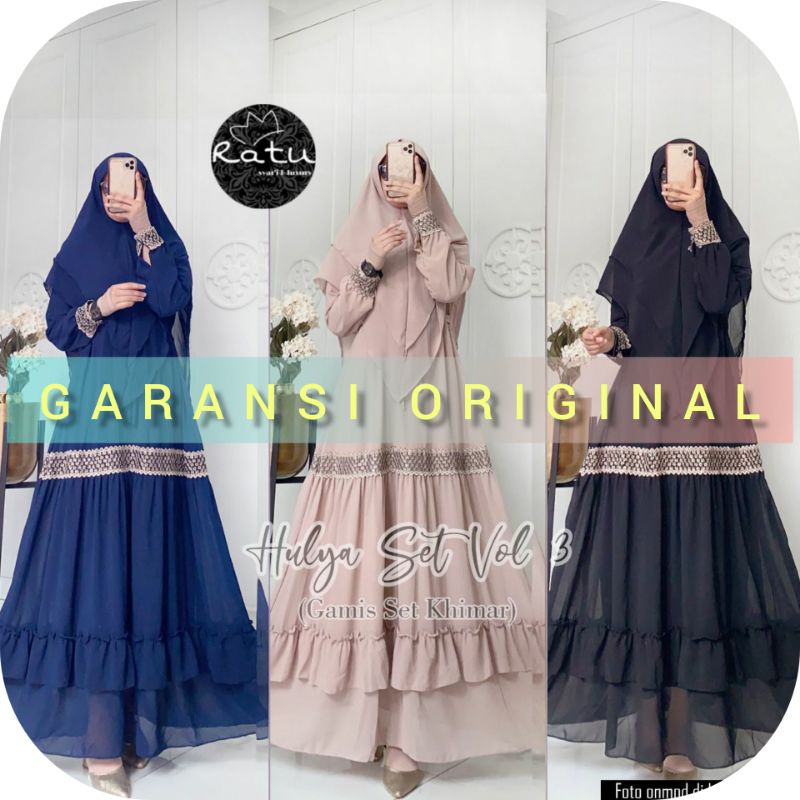 HULYA SET KHIMAR VOL 3 BY RATU || GAMIS SYARI SYAR'I POLOS DEWASA MEEAH CERUTY SET KHIMAR TERBARU OR