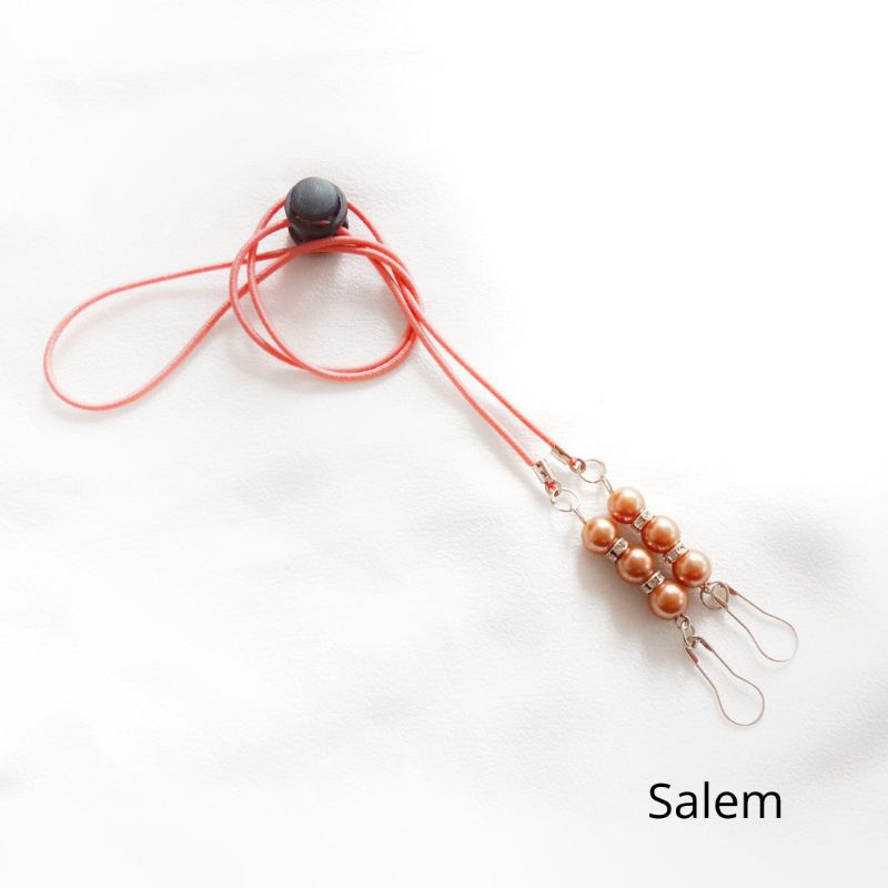 KALUNG MASKER 2 IN 1 MUTIARA / KONEKTOR SEKALIGUS STRAP MASKER HIJAB-KM Salem