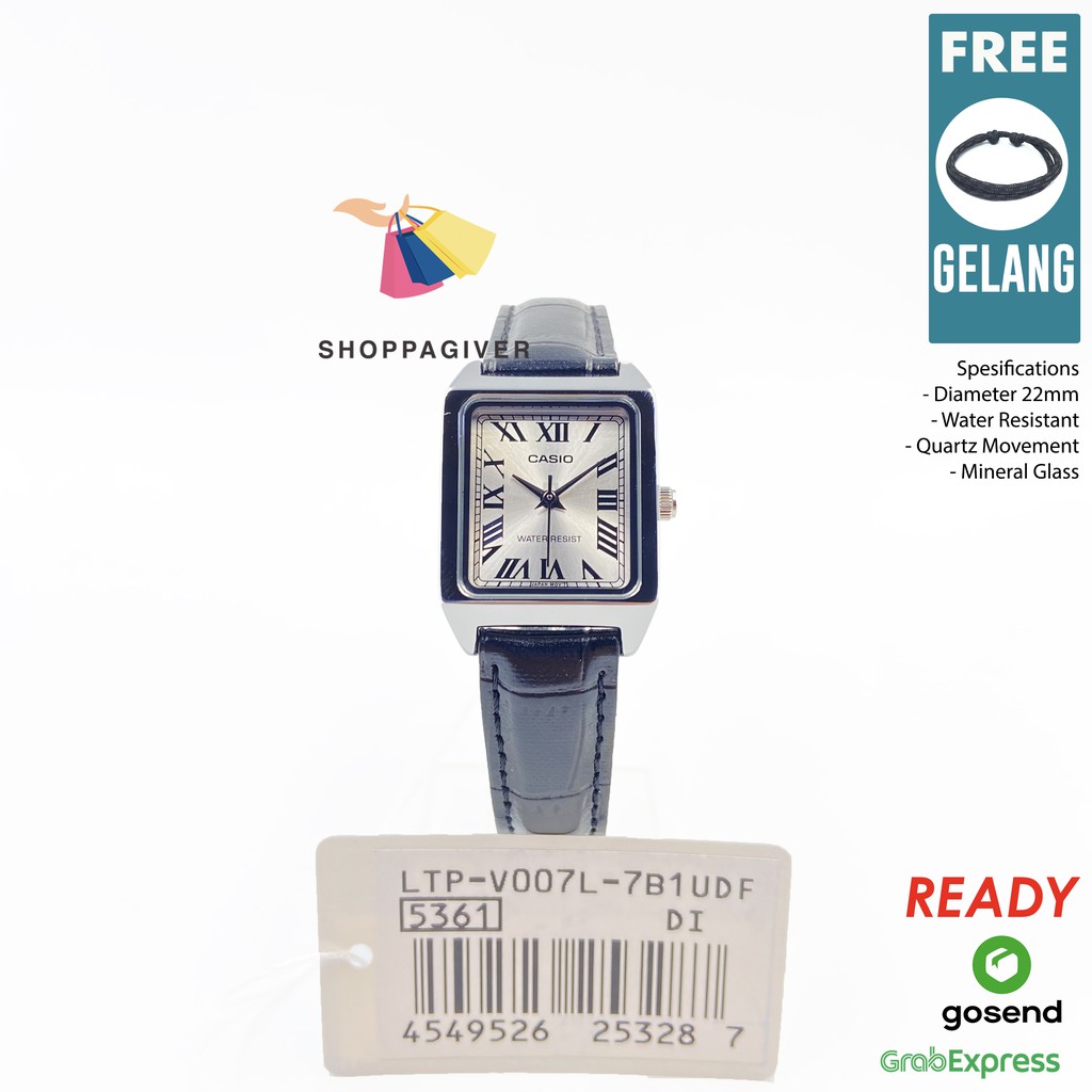 JAM TANGAN WANITA CASIO ORIGINAL ANALOG LTP-V007L / LTP-V007L-7B1 / LTP-V007L-7B1UDF BERGARANSI