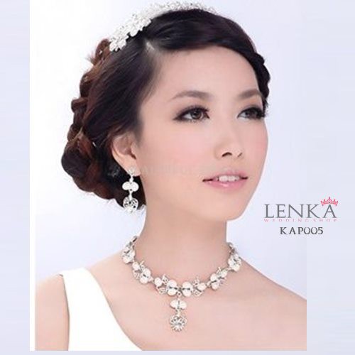 [STOK TERBATAS] SET PERHIASAN KALUNG ANTING WANITA PENGANTIN BRIDAL KAP005