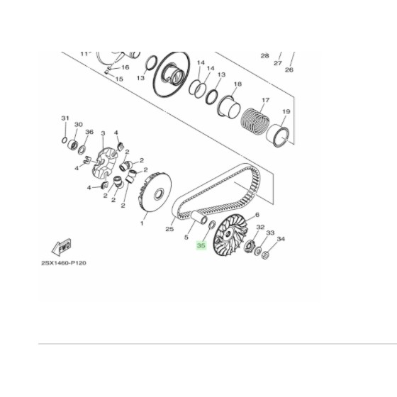 WASHER PLATE RING PULLY PULLI PULI PULY DEPAN TENGAH RUMAH ROLLER ROLER FINO 125 FREE GO ORI YGP