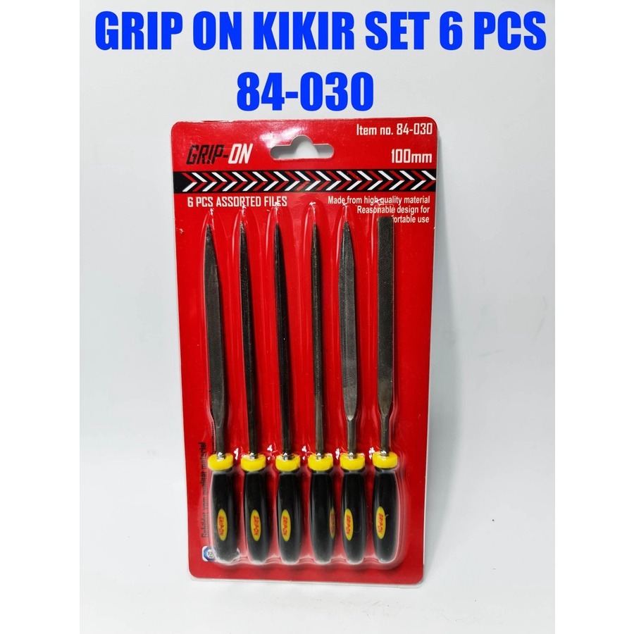 Kikir Besi Grip On 84-030 Set 6 pcs Assorted Needle File Set 4 Inch