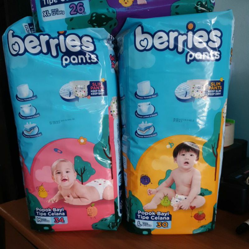 BERRIES POPOK BABY BERRIES PANTS / TIPE CELANA M34 / L30 / XL26