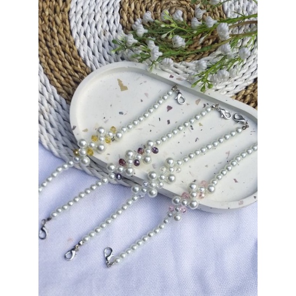 Konektor Masker Mutiara Putih | Konektor Masker Hijab | Konektor Masker