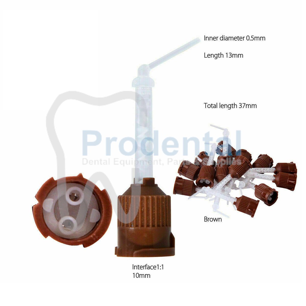 Dental Mixing Tip Brown 1:1 / Mixing Tip Coklat / Tips Sementasi Luting  Crown Bridge Veneer Siku