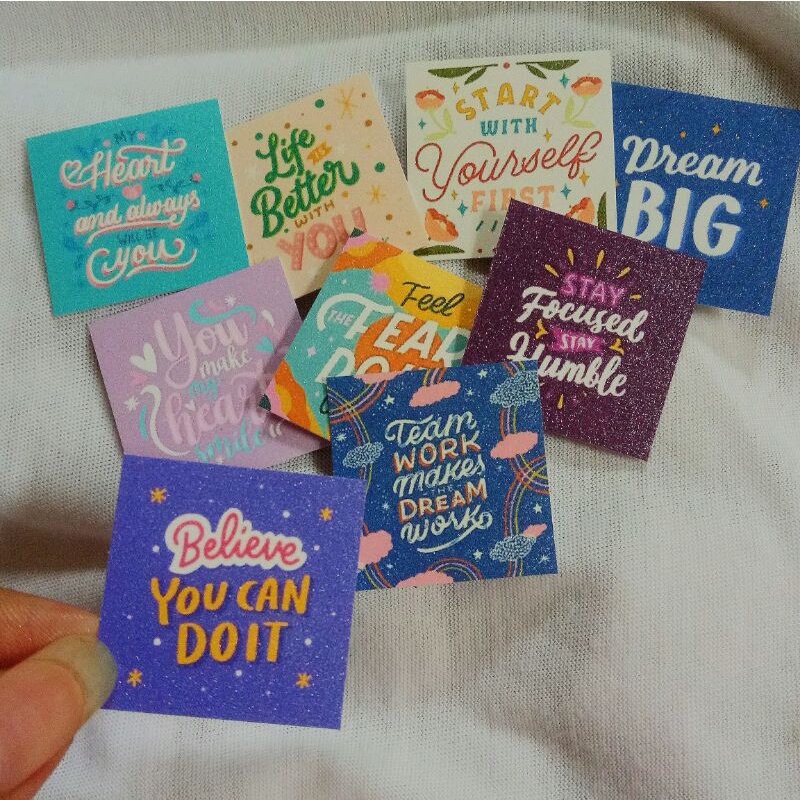 

glittery mini motivation card bisa untuk freebies
