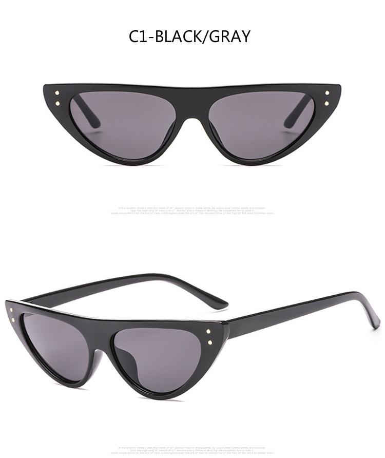 Fashion cat eye small frame personality sunglasses metal hinge