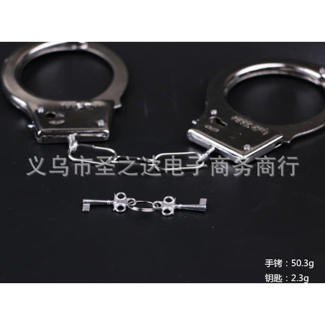 BORG borgol kunci mainan handcuff + key aksesoris cosplay polisi