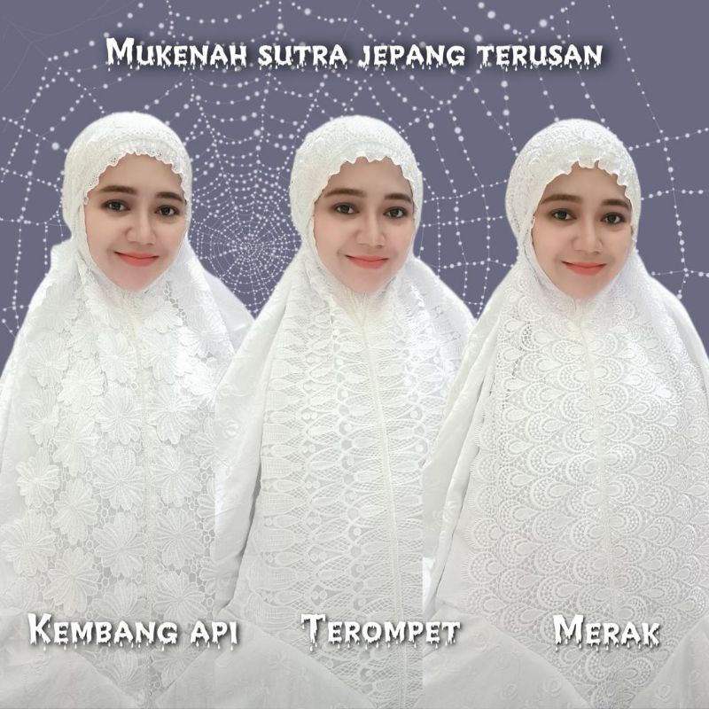mukena terusan sutra jepang mewah