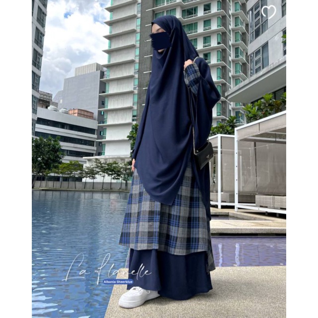 Gamis La Flanelle Mahira Inner Outer Flanel Set Khimar